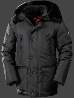 Jacken-Coat Beverly Hills RainbowAirTec Schwarz Jacke Herren Winter