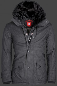 Jacken-Coat Feuerland PeWoAirTec Blackcheck Jacke Herren Winter