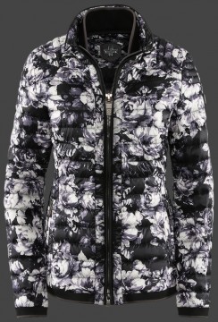 Jacken-Coat Helium Short FloRaHiTec Black White Flowers Jacke Damen Winter