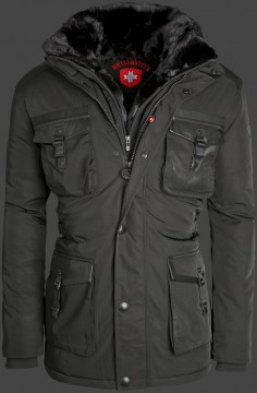 Jacken-Coat Husarian BlackAirTec Schwarz Jacke Herren Winter