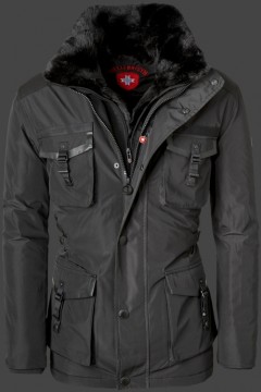 Jacken-Coat Husarian HaHeMeAirTec Schwarz Jacke Herren Winter