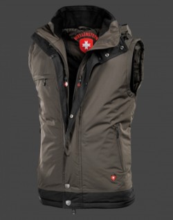 Jacken-Coat Strandweste PolyAirLite Armygrün/Schwarz Jacke Herren Winter