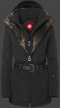 Jacken-Coat Zermatt Lang TiSaAirTec Schwarz Jacke Damen Winter