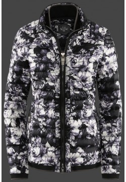 Jacken-Coat Helium Short FloRaHiTec Black White Flowers Jacke Damen Winter