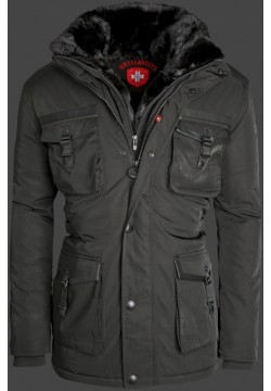 Jacken-Coat Husarian BlackAirTec Schwarz Jacke Herren Winter
