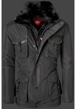Jacken-Coat Husarian HaHeMeAirTec Schwarz Jacke Herren Winter