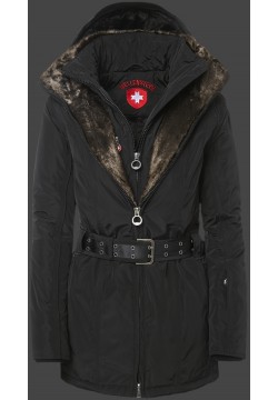 Jacken-Coat Zermatt Lang TiSaAirTec Schwarz Jacke Damen Winter