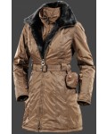 Jacken-Coat Zermatt Lang GlossyAirTec Browngold Jacke Damen Winter - Jacken-Coat Schneezauber | jackenjackets.de